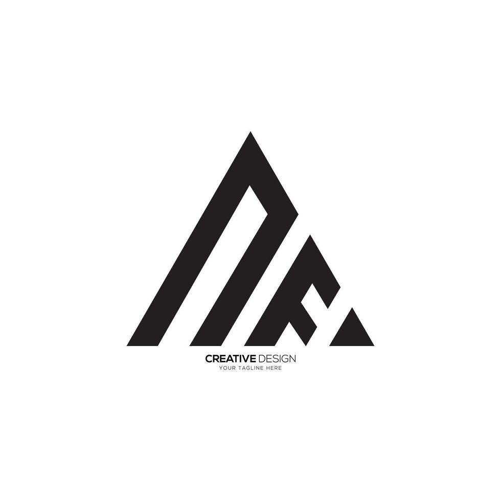 Modern triangle shape unique letter a n f creative business monogram logo. A logo. N logo. F logo vector