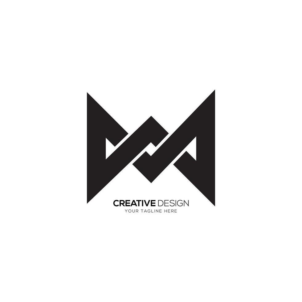 Modern unique envelope shape letter MA or AM elegant creative flat monogram logo. MA logo. AM logo vector