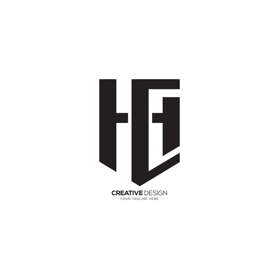 letra hc o ch clásico Arte con seguridad proteger forma monograma logo. ch logo. hc logo vector