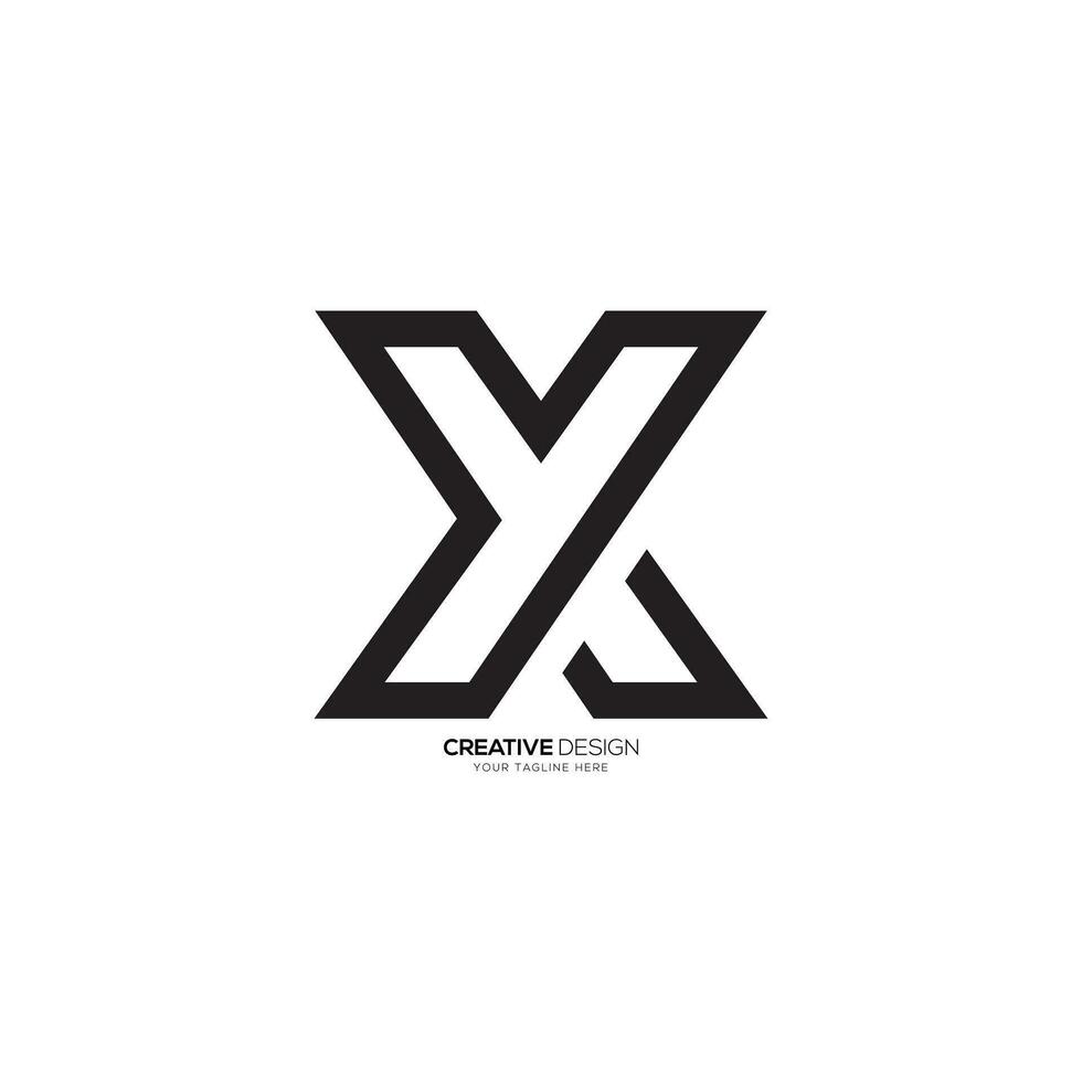 Modern letter y k x negative space elegant initial monogram alphabet logo. Y logo. K logo. X logo vector