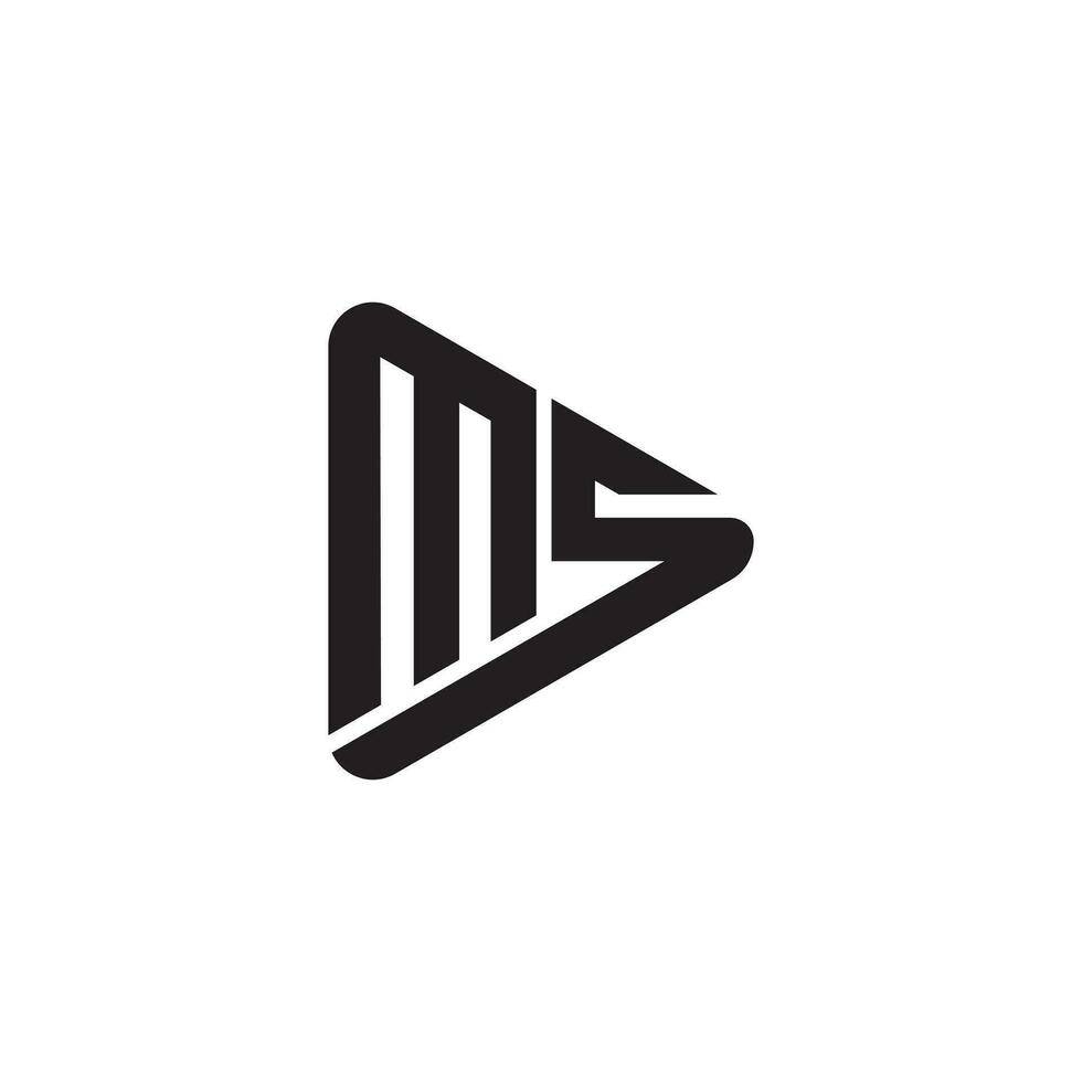 Modern letter MS with play shape triangle monogram logo. SM logo. MS logo vector