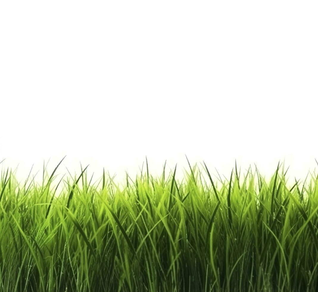 verde césped campo aislado en blanco fondo, generar ai foto