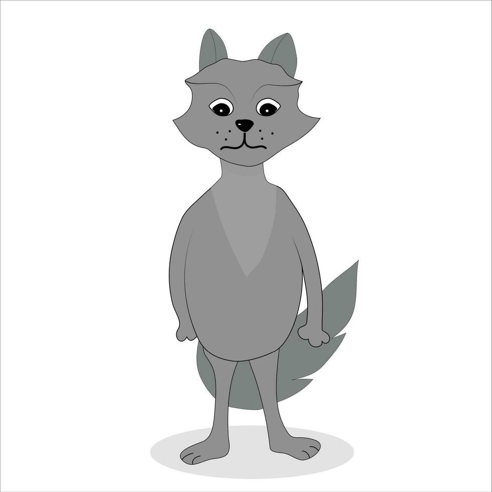 linda dibujos animados lobo vector