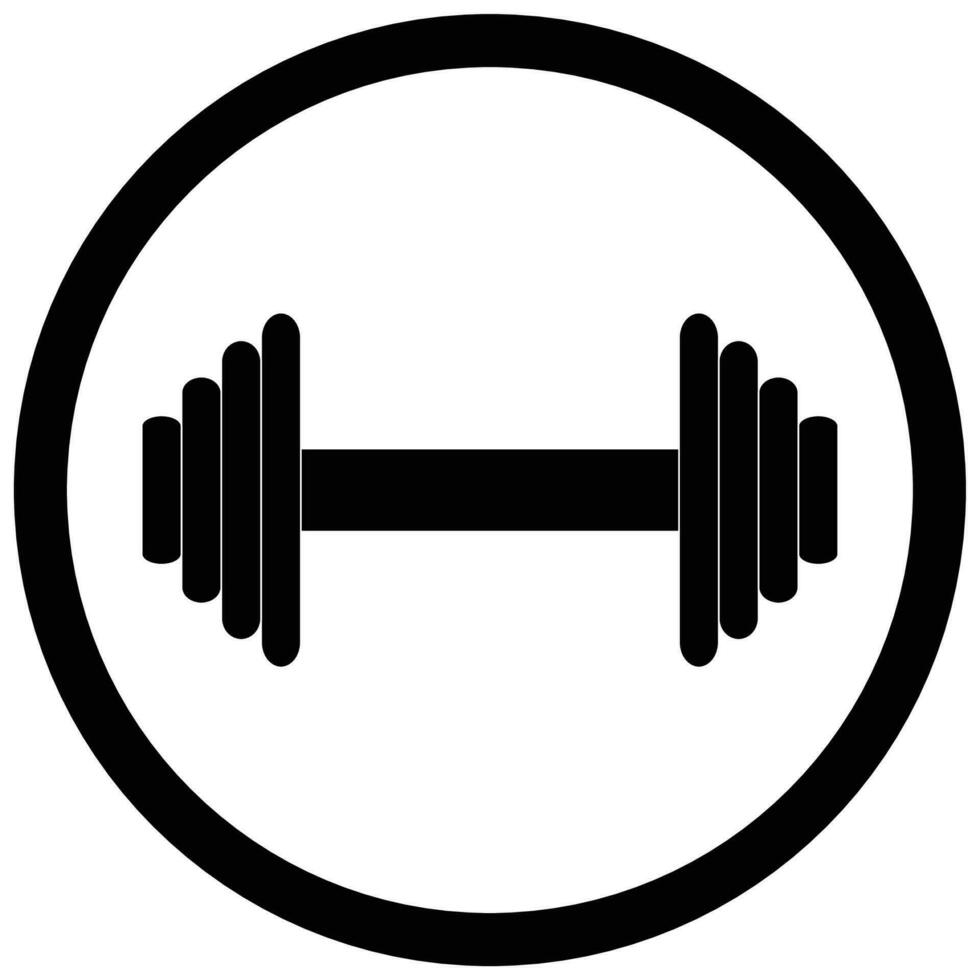 Dumbbell black icon vector