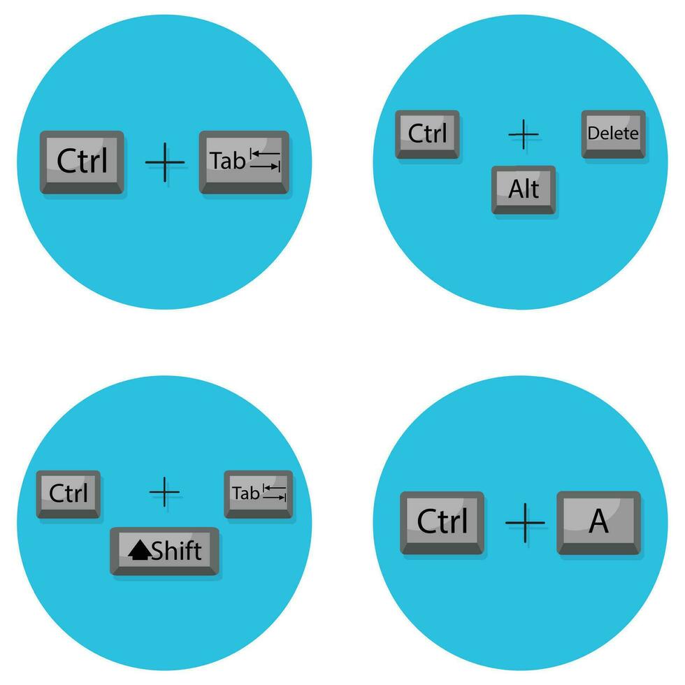 Combination of keyboard hot buttons vector