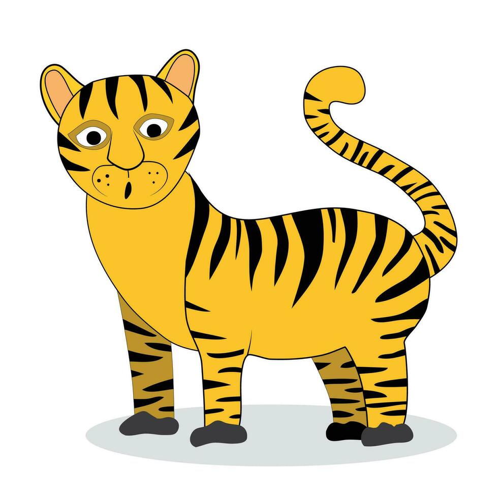 Tiger character vector. Tiger isolated illustration cartoon vector