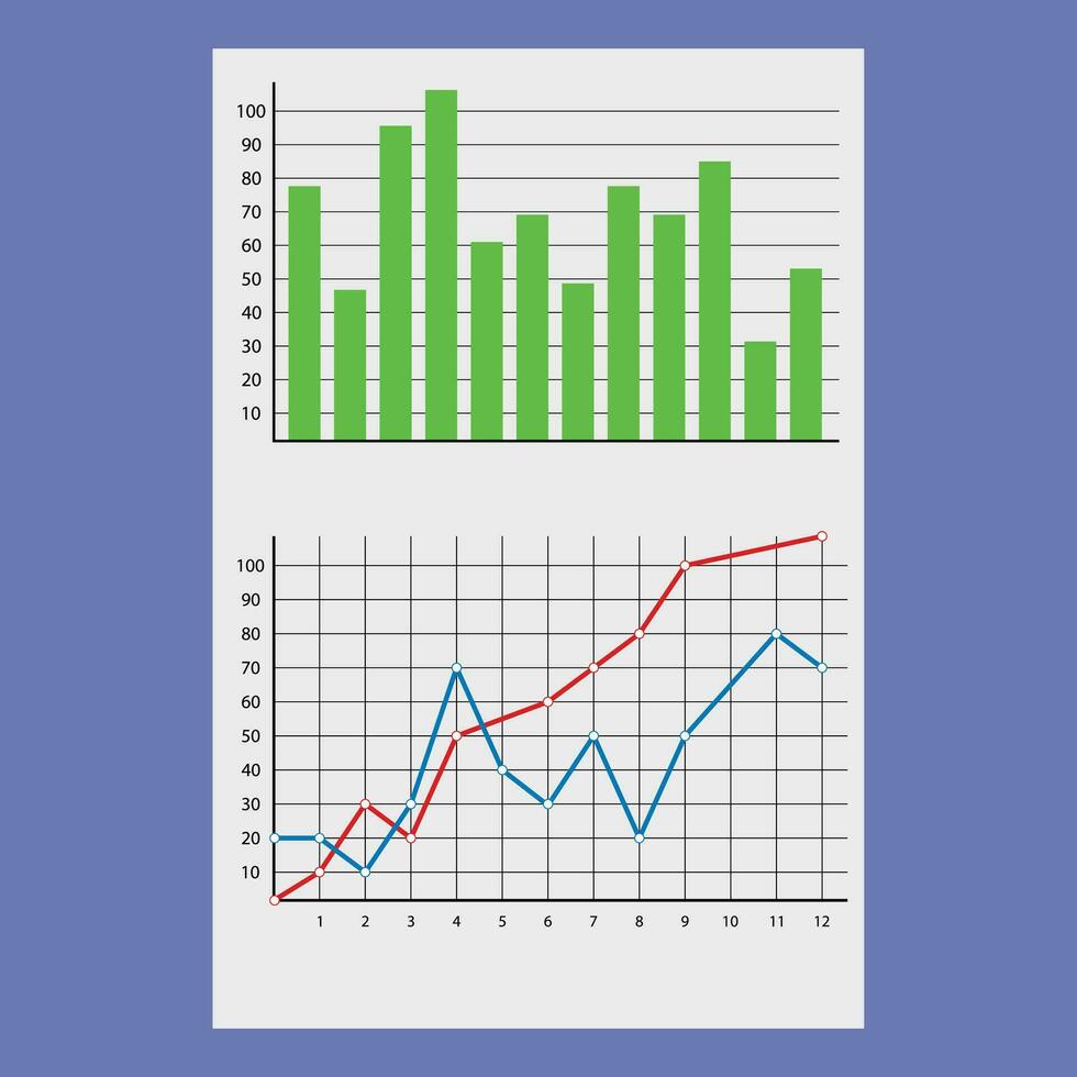 Financial document with charts and diagrams. Template of graphic analytics infographic, vector illustration