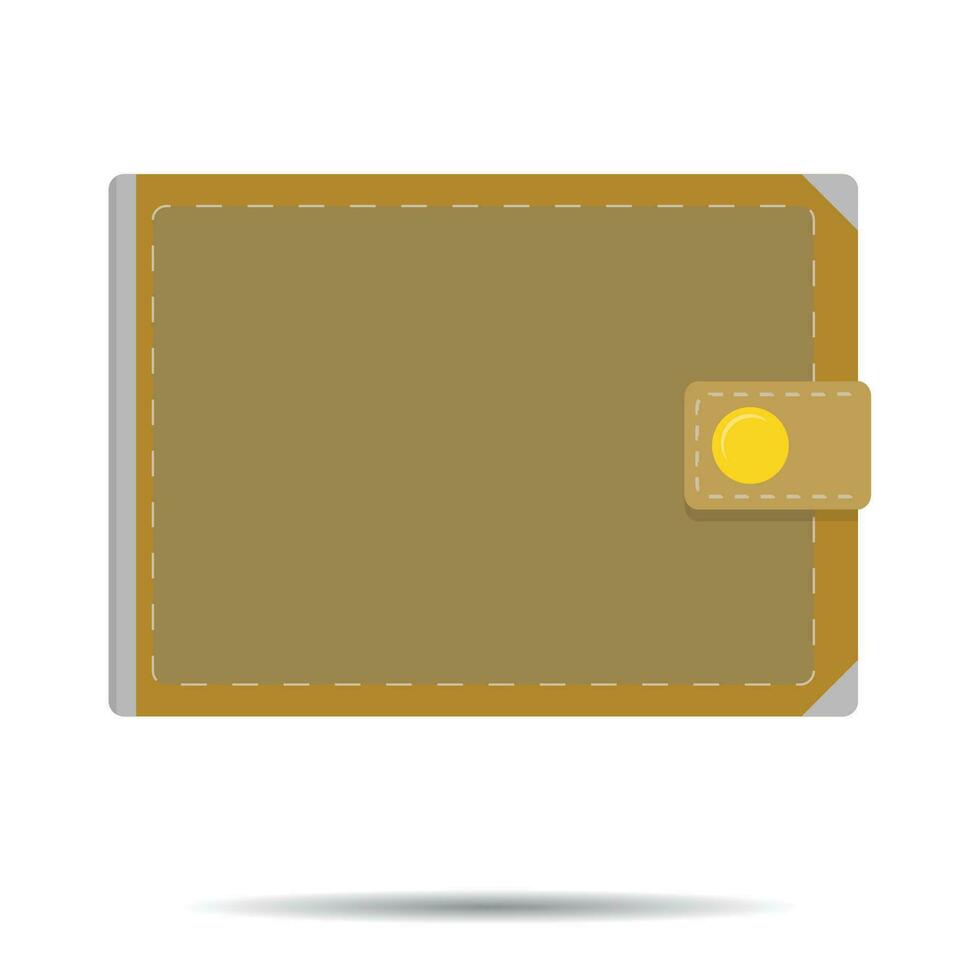 Leather wallet isolated vector. Notecase with cash money illustration vector