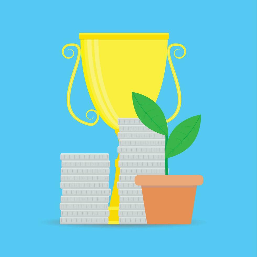 Successful start-up investments. Investment concept, finance and money, vector illustration