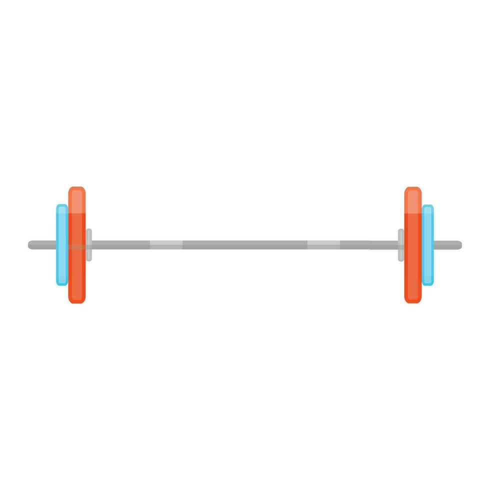 Barbell flat vector. Color barbell for gym fitness illustration vector