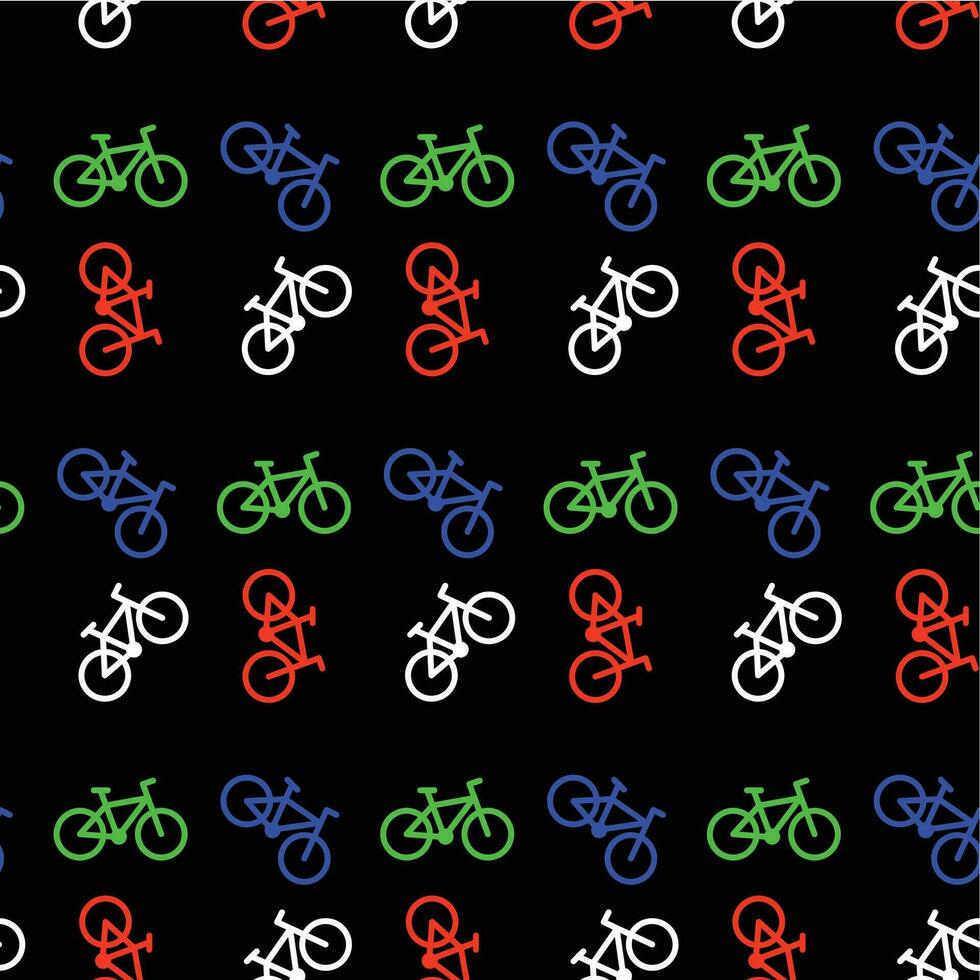 bicicleta color sin costura modelo. antecedentes bicicleta transporte, vector ilustración
