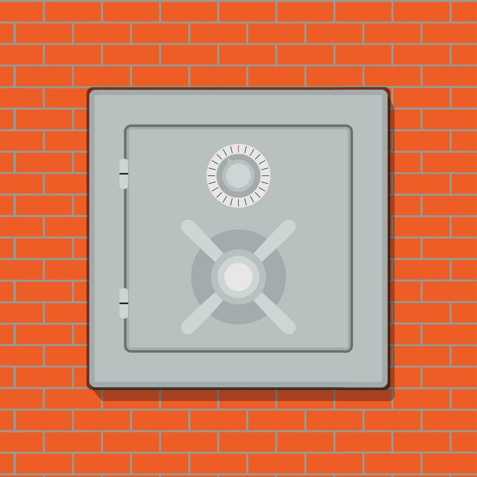 Safe in brick wall vector