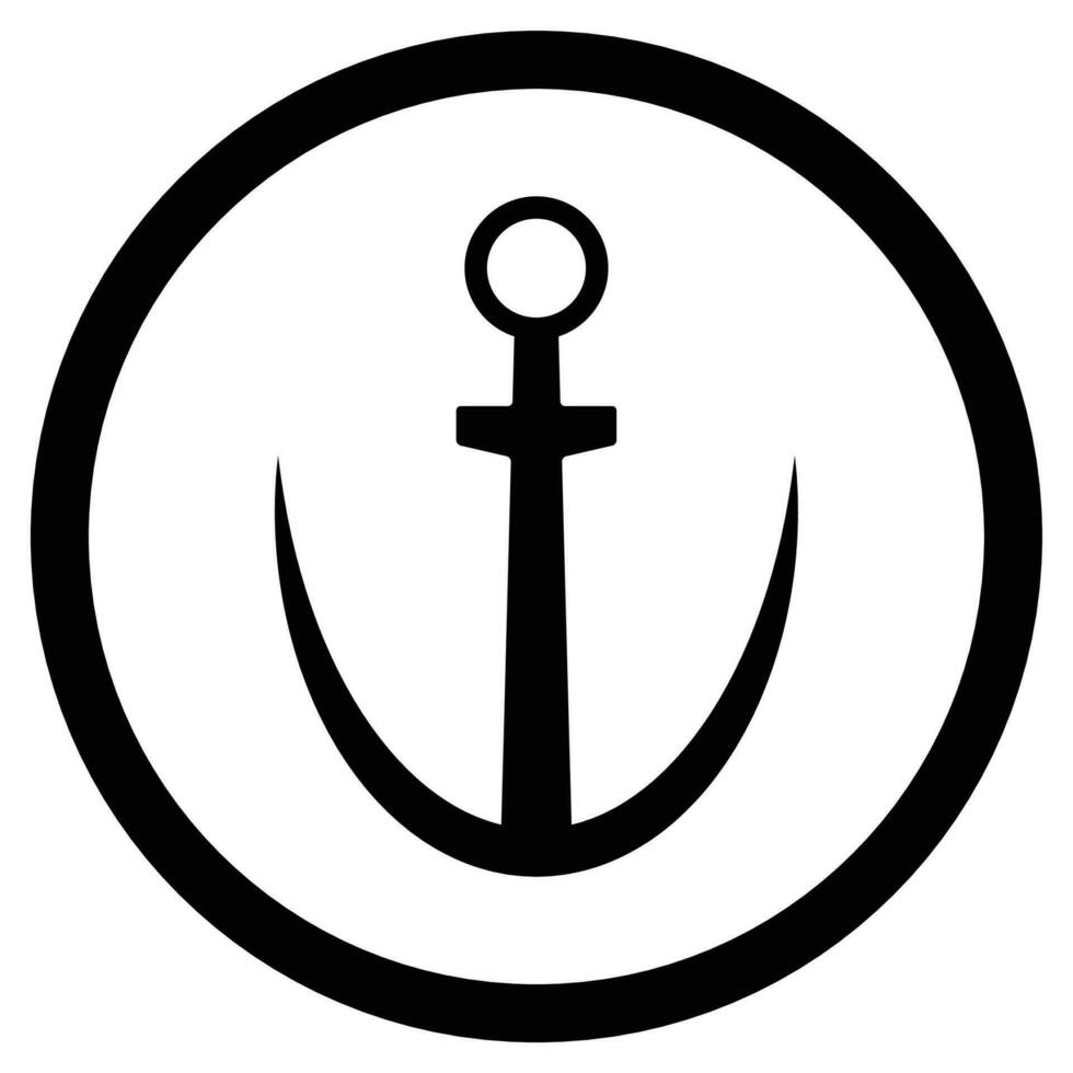 Black icon anchor. Nautical anchor for ship, anchor vector illustration