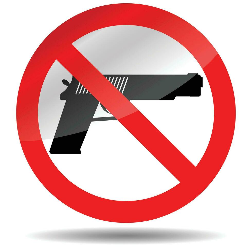 prohibición de armas pistola vector