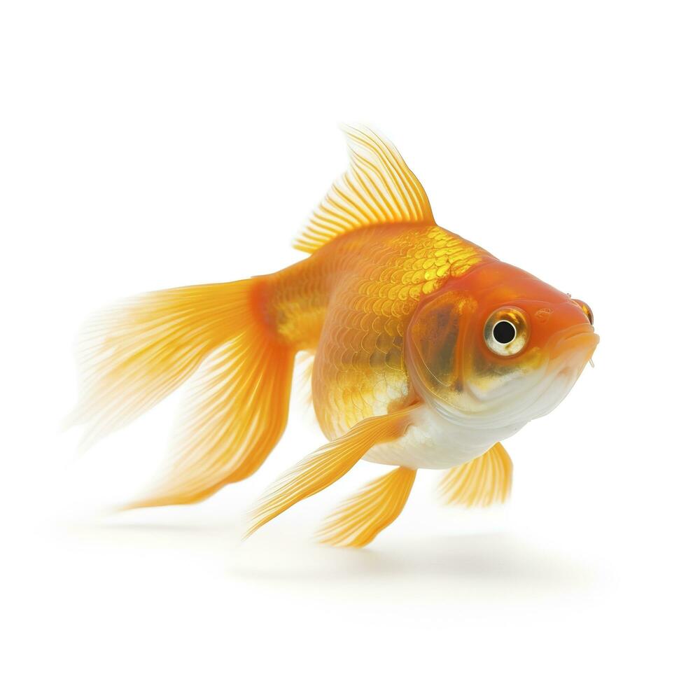 goldfish isolated on white background, generate ai photo