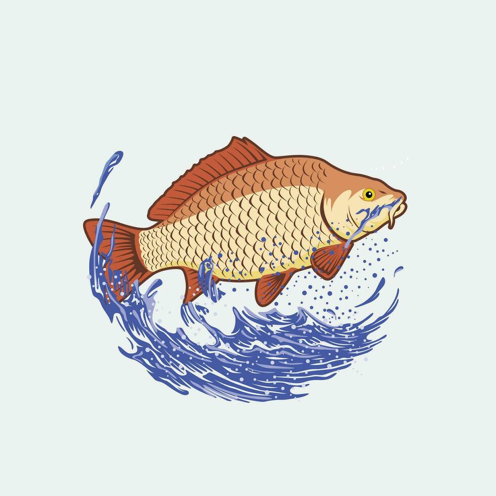 vector logo carpa pescado