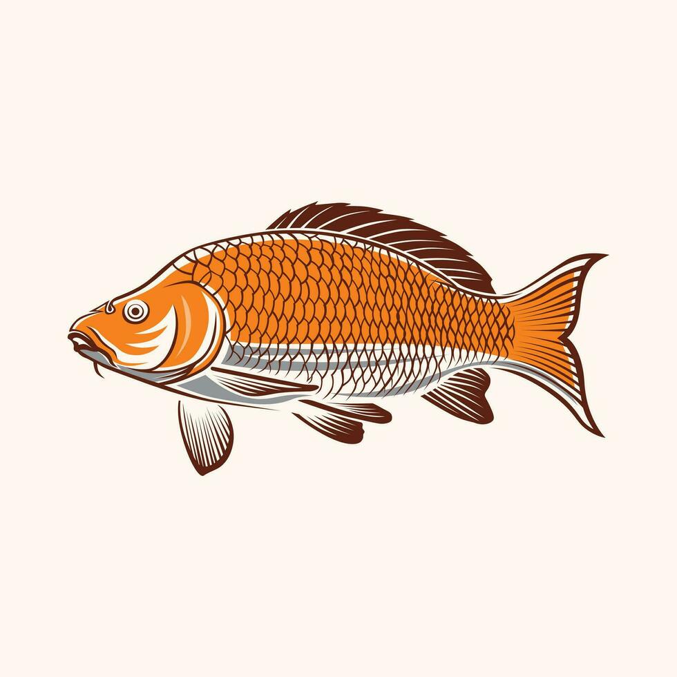 vector logo carpa pescado