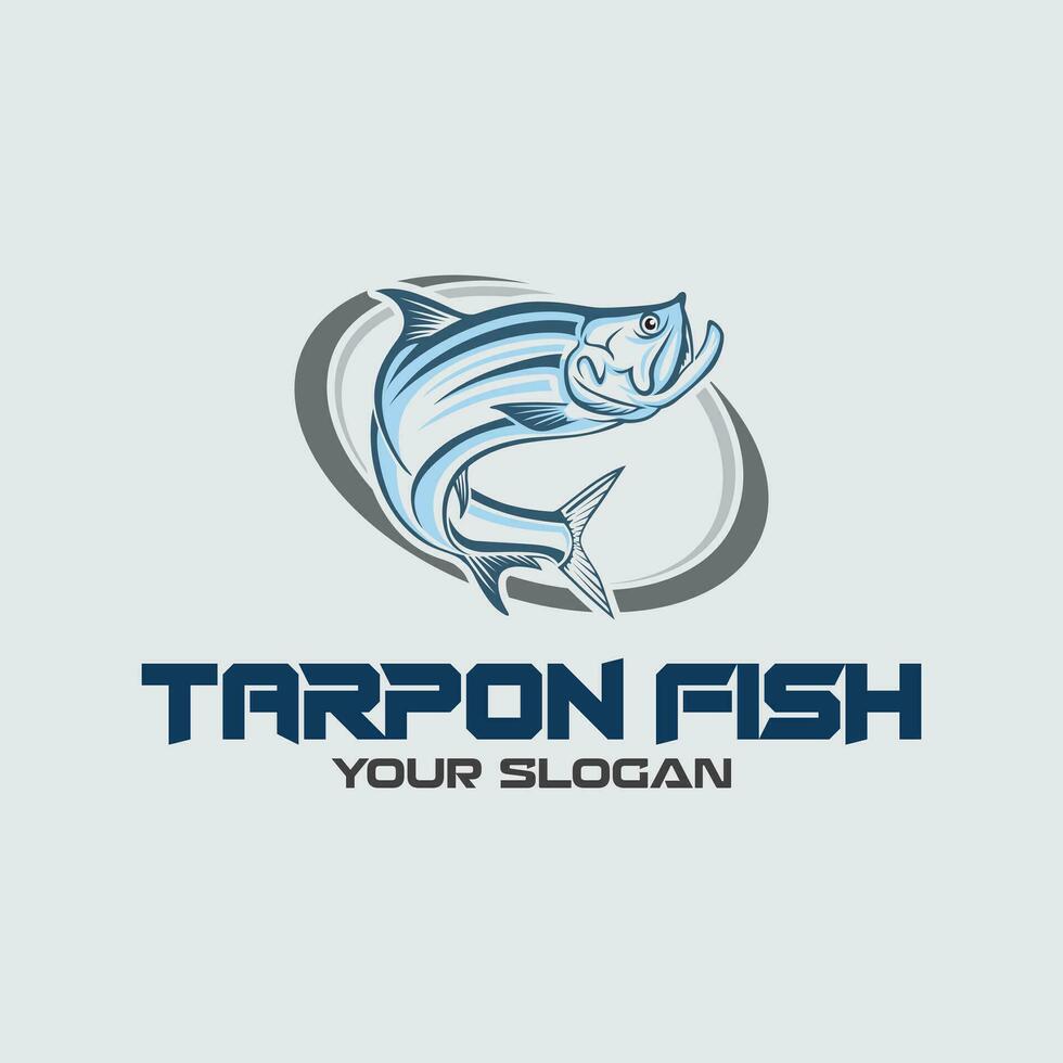 vector logo jumping tarpon fishing