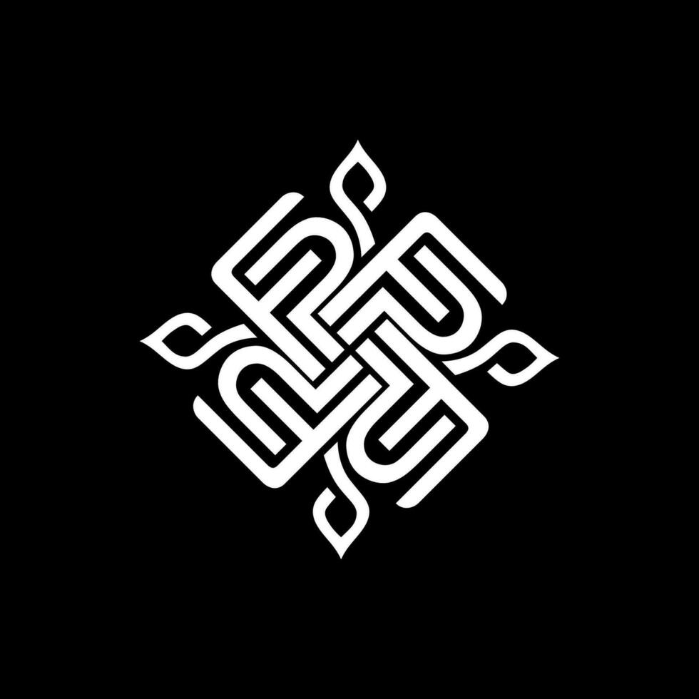FP hexagonal logo design vector