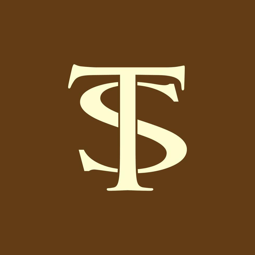 monograma letra t s logo vector