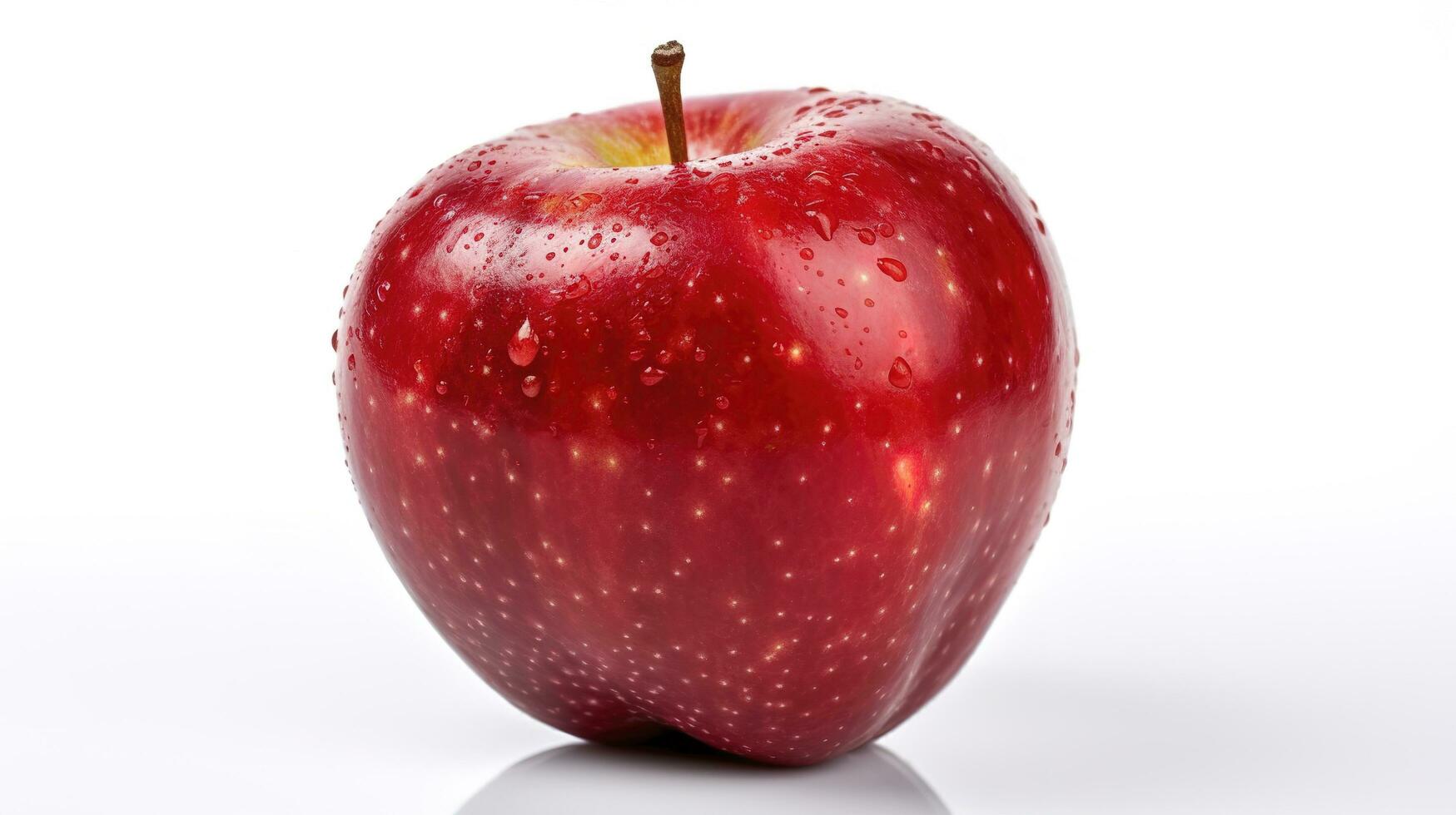 Red apple isolated on white background. Fresh raw organic fruit, generate ai photo