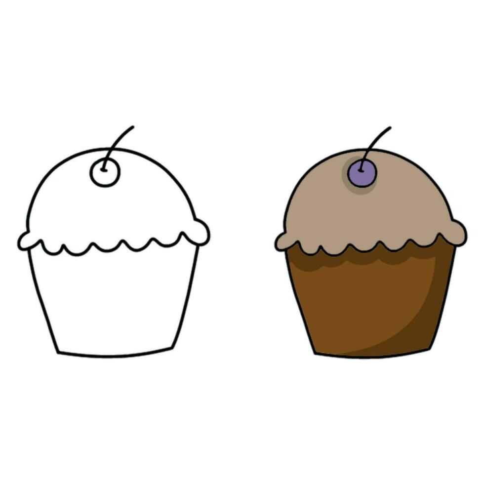 sweet cupcake snack celebration isolated icon vector illustration