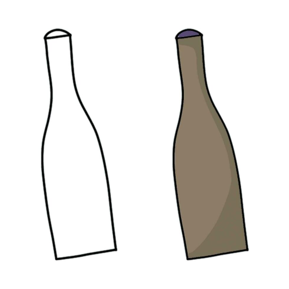 flat simple illustration of a bottle for party vector