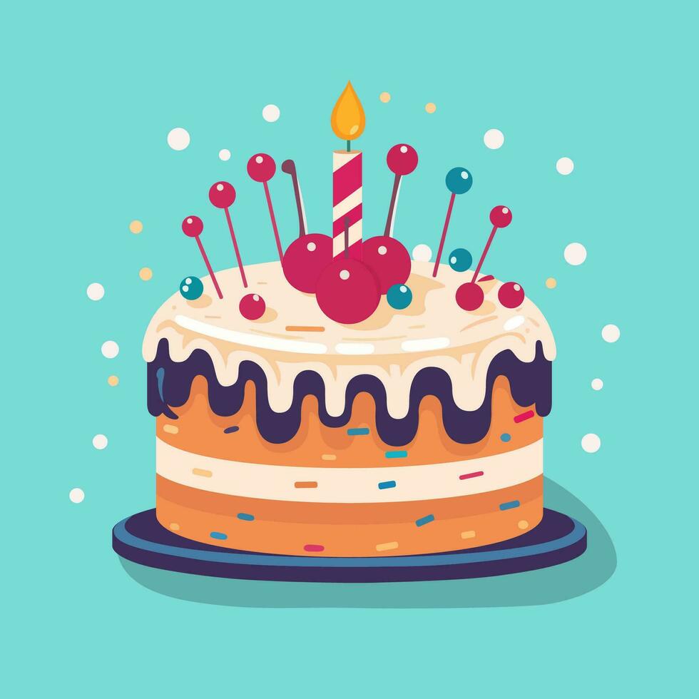 Birthday Cake Vector Illustration