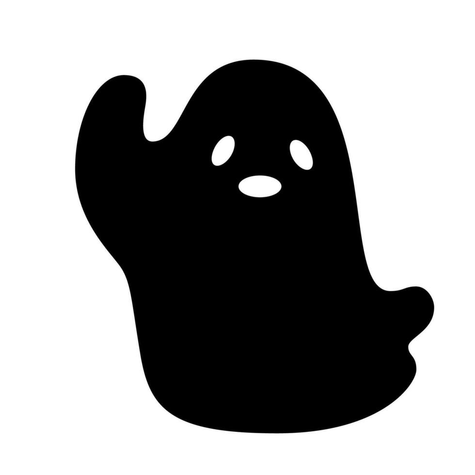 Halloween ghost, flat silhouette. Vector Illustration