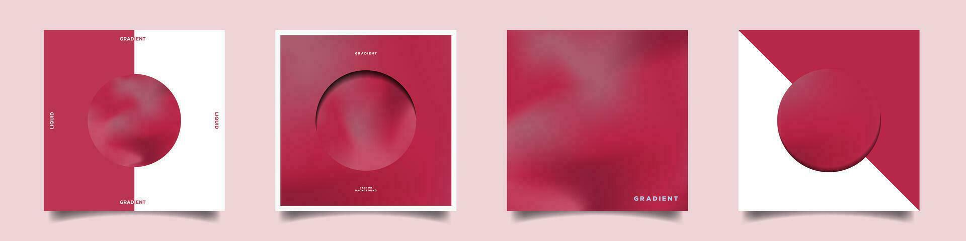 conjunto de Viva magenta gradientes geométrico tarjeta póster obra de arte cubre vistoso degradado cuadrado tarjeta diseños en geométrico y minimalista diseño. vector ilustración.