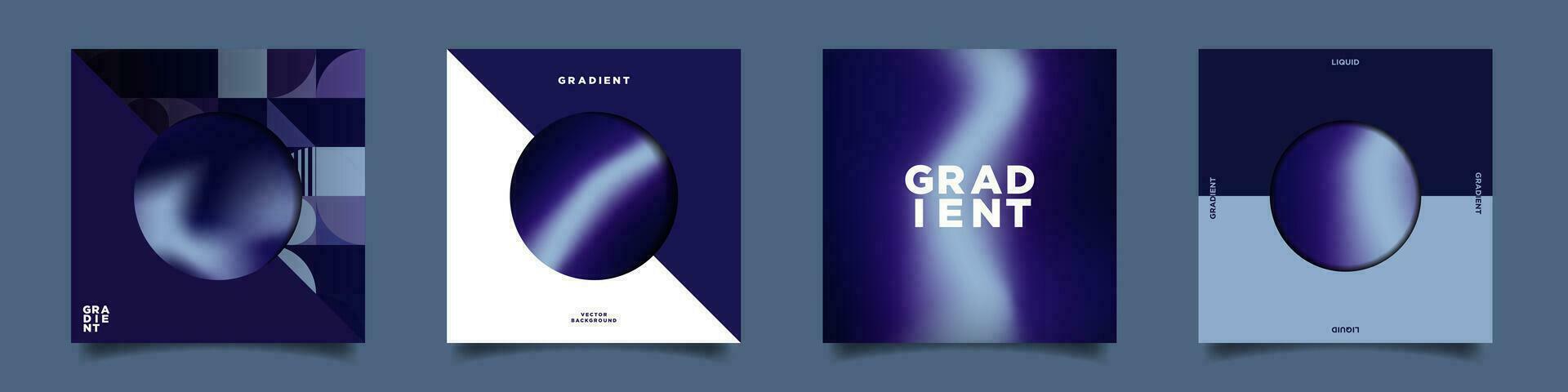 Dark Neon Purple Blue Gradient Abstract Artwork Square Posters. Cyber and neon themed gradients. Editable Vector Backgrounds. For designs, covers, posters, cards, stationary, music. EPS 10.