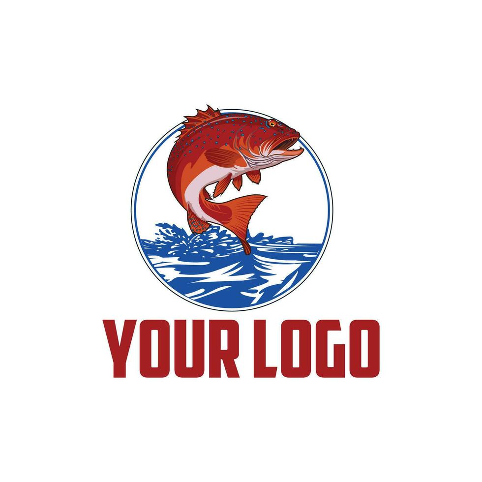 vector logo coral trout fish