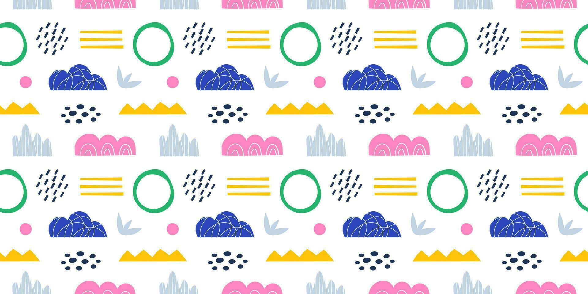 Aabstract organic nature shapes and doodles seamless pattern vector