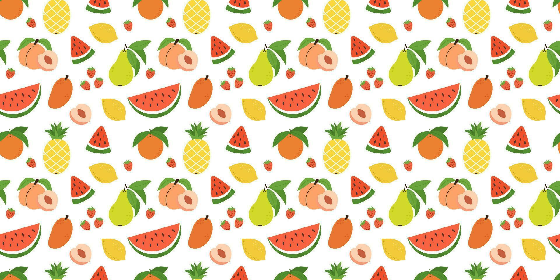 sin costura modelo tropical fruta, bayas textura fondo de pantalla diseño vector