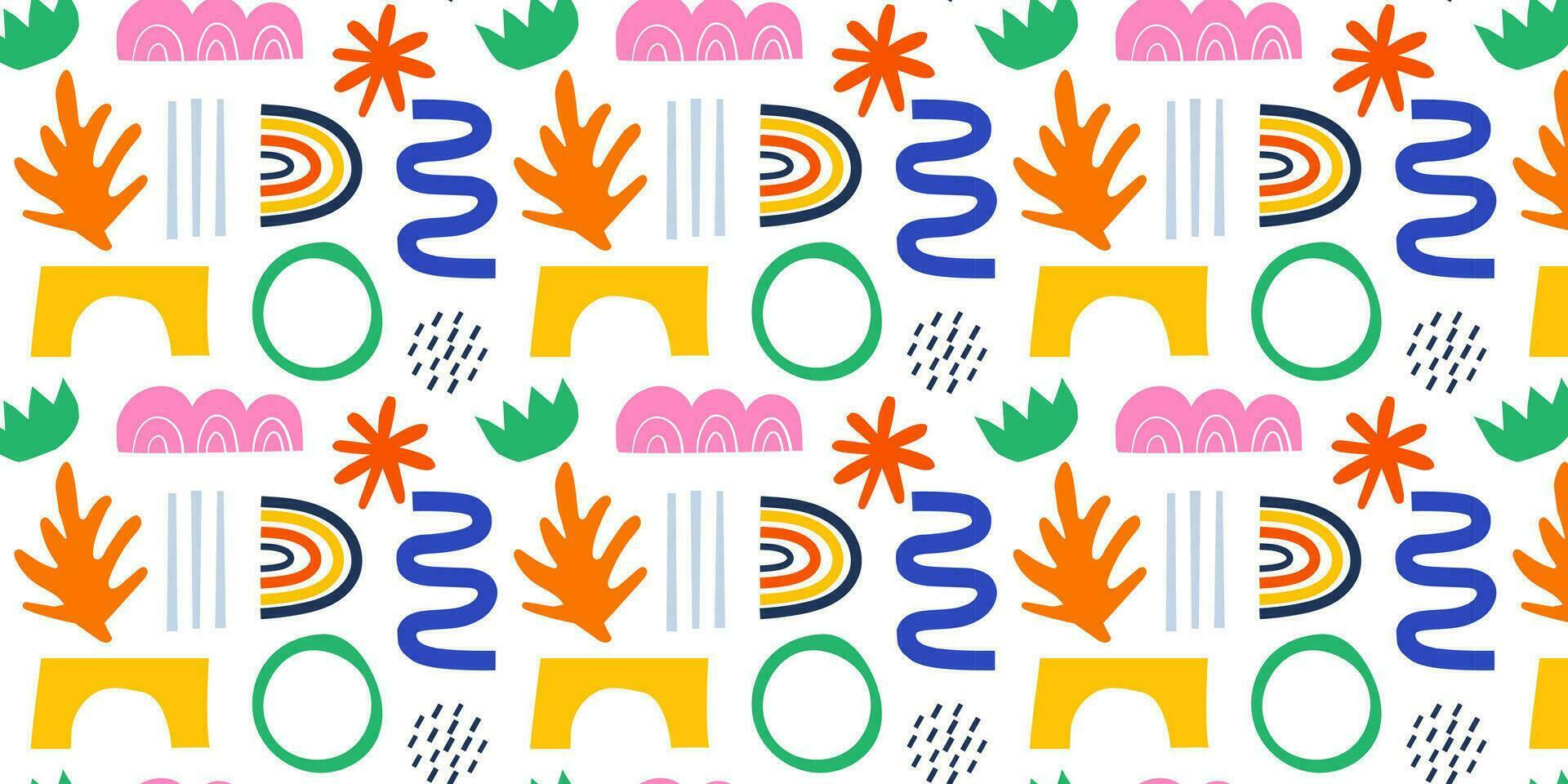 Abstract geometric shapes,lines, forms, doodles seamless pattern vector