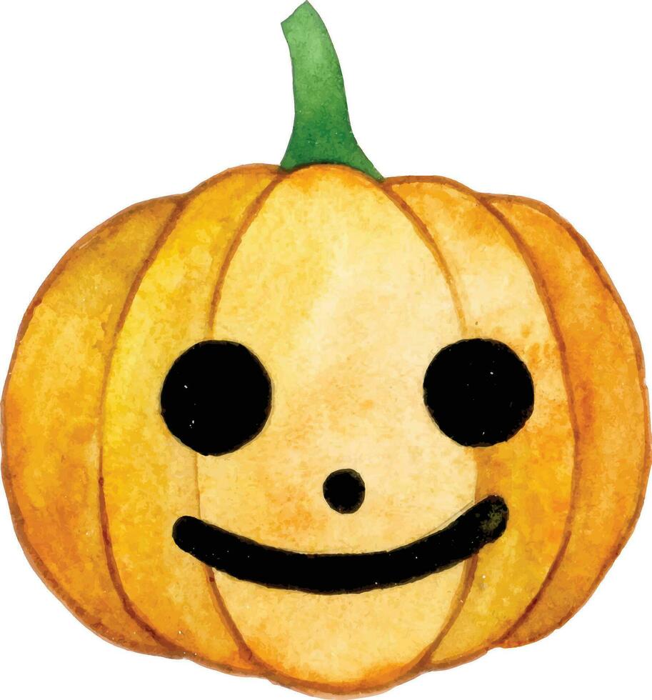 acuarela linda dibujo con personaje para Víspera de Todos los Santos, calabaza con sonriente rostro. Clásico hada dibujo para niños vector