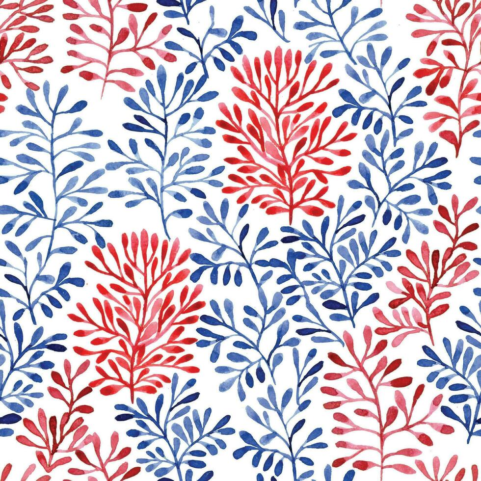 seamless pattern with abstract print, small pattern in red and blue. bright summer print vector