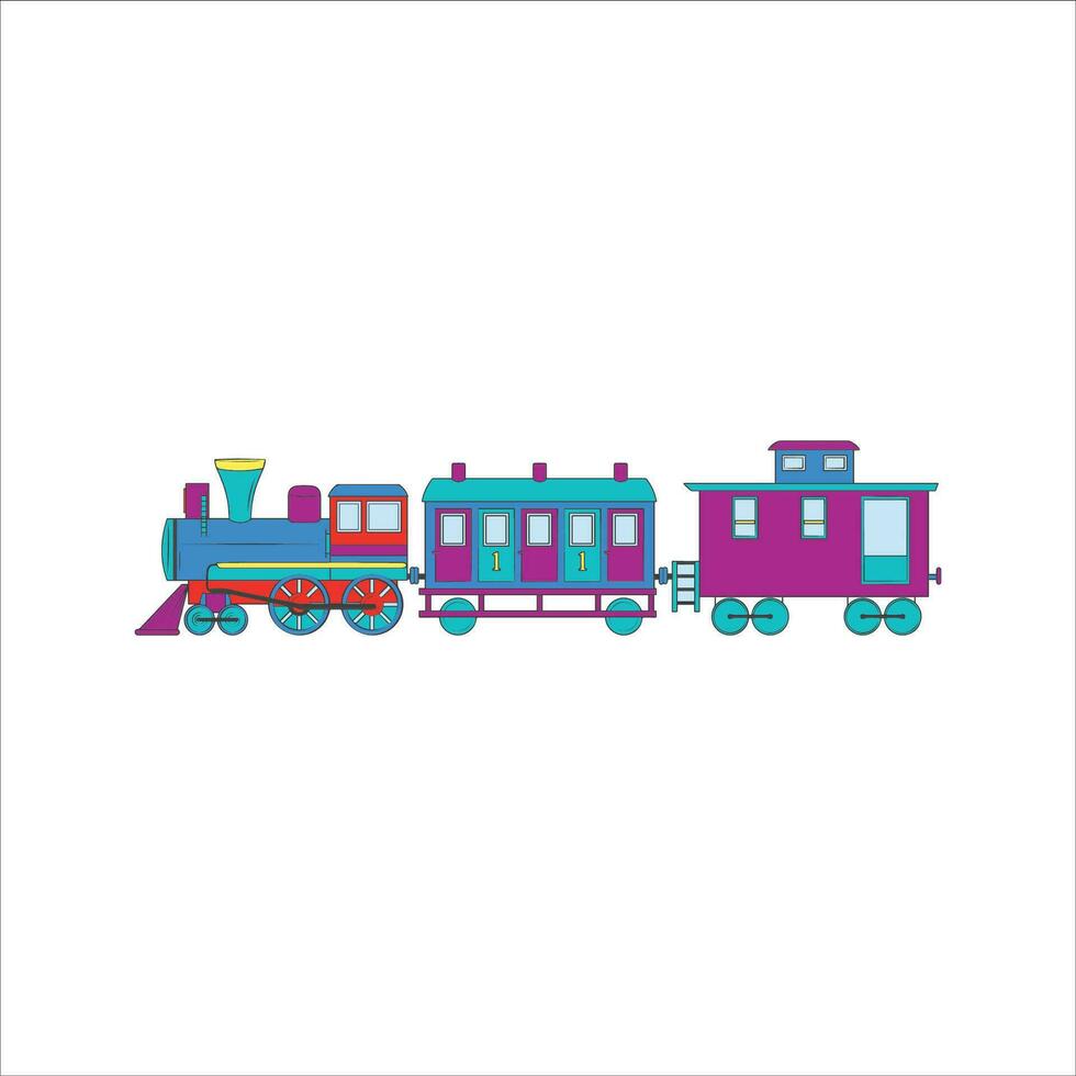 transporte tren colorante vector