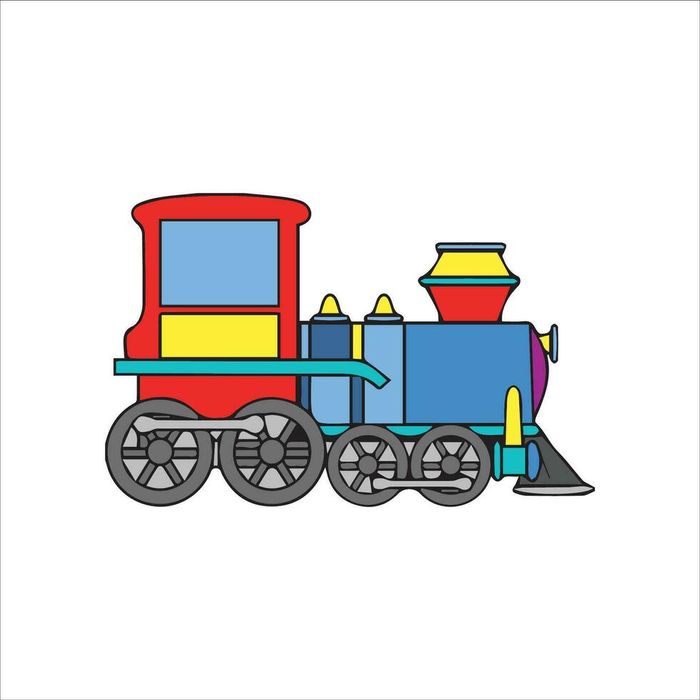 tren impresión color vector