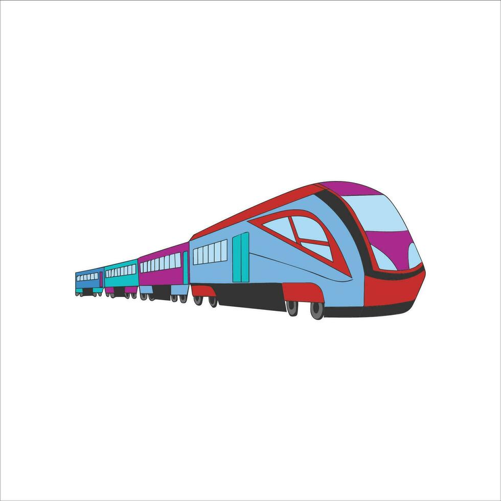 Digital train color vector