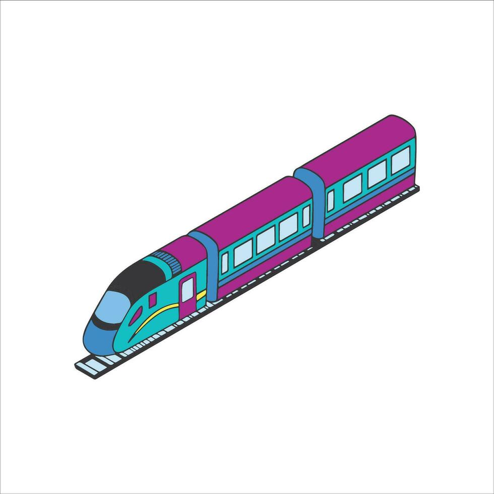Electric train color vector