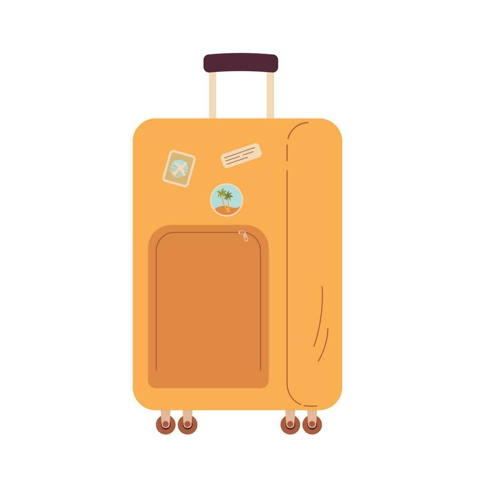 Traveling suitcase, cabin luggage vector illustration. Baggage icon