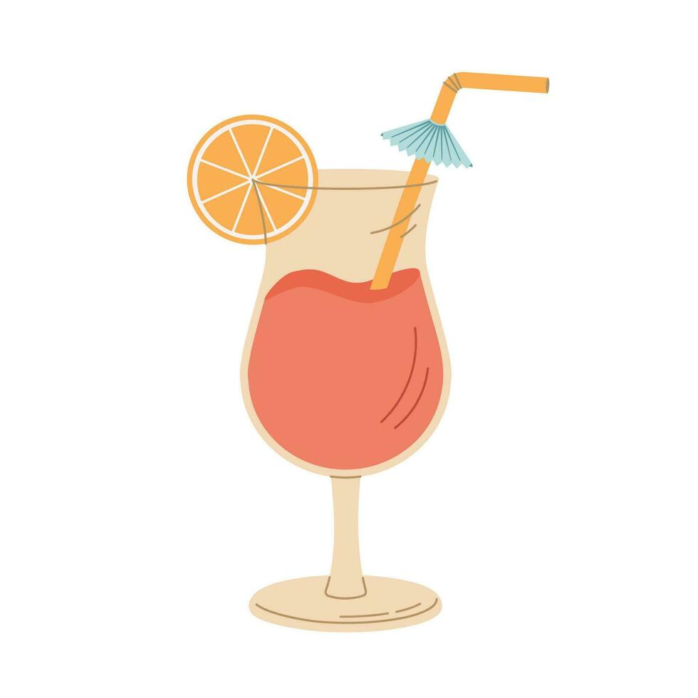 Cocktail vector illustration. Beverages drinks on white background