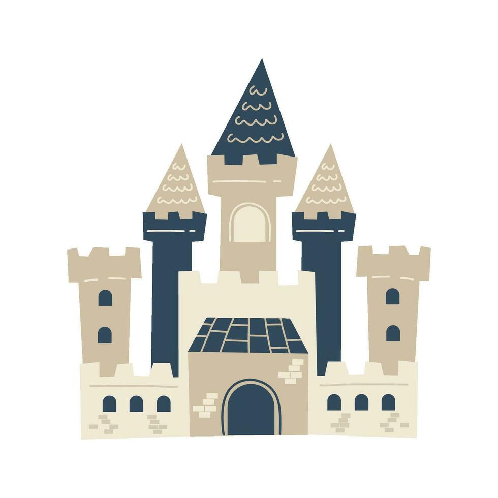 fairytale castle hand drawn style vector