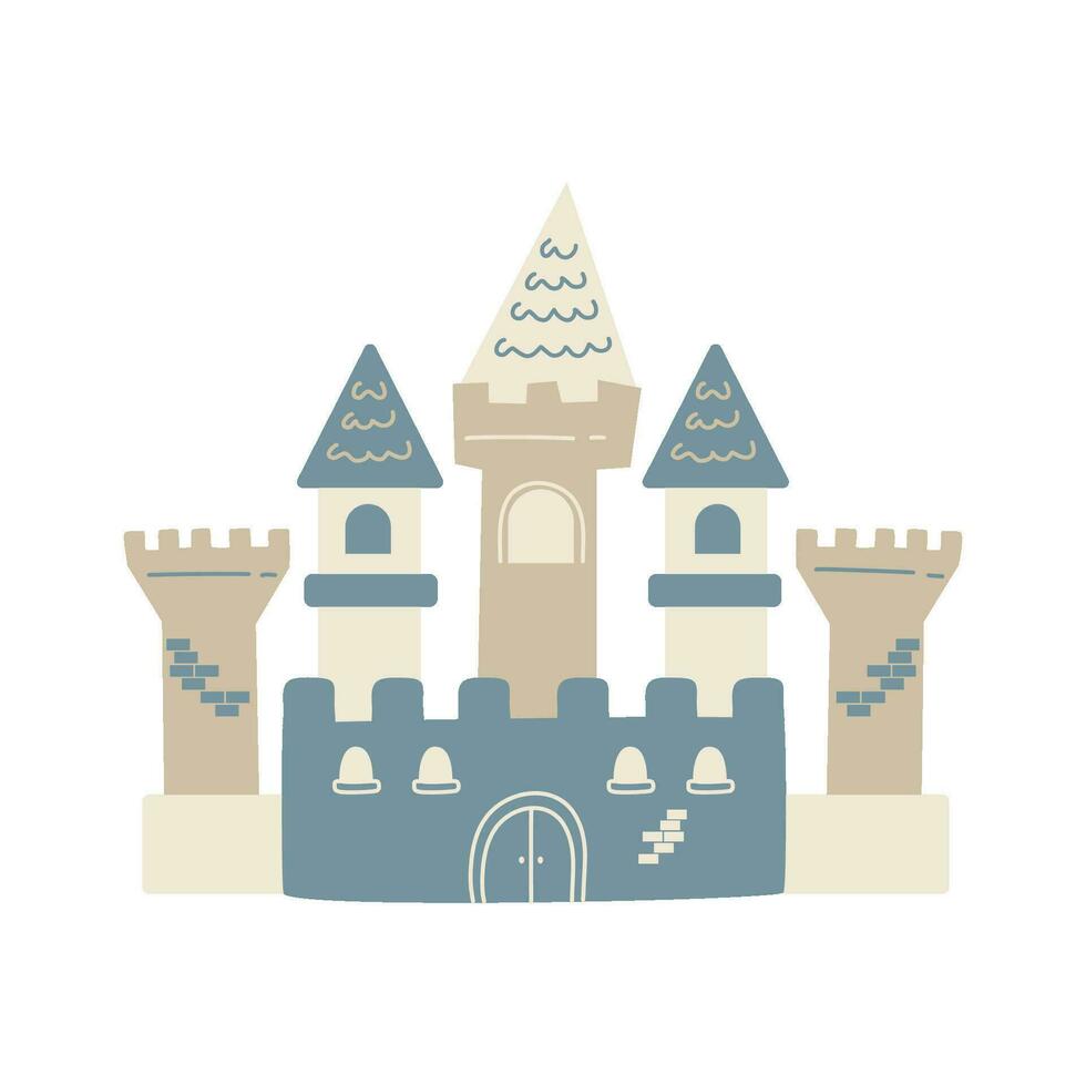 medieval kingdom castles with fort towers vector