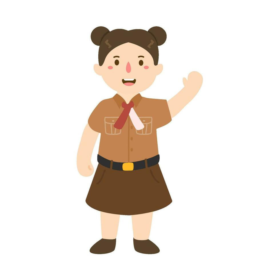 flat pramuka day illustration vector