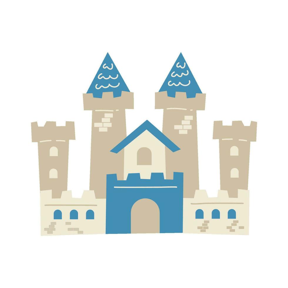 fairytale castle hand drawn design vector