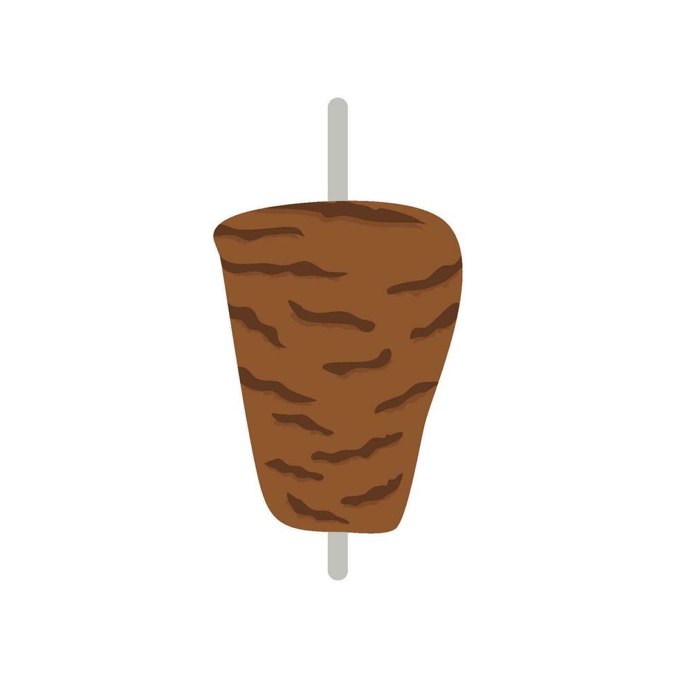 hand drawn roasted meat kebab vector