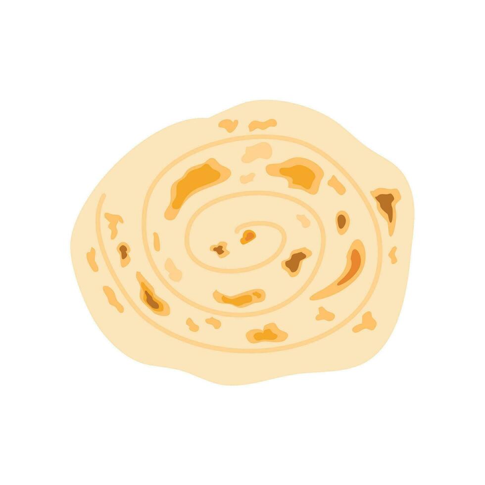 indio cocina pan plano paratha comida vector