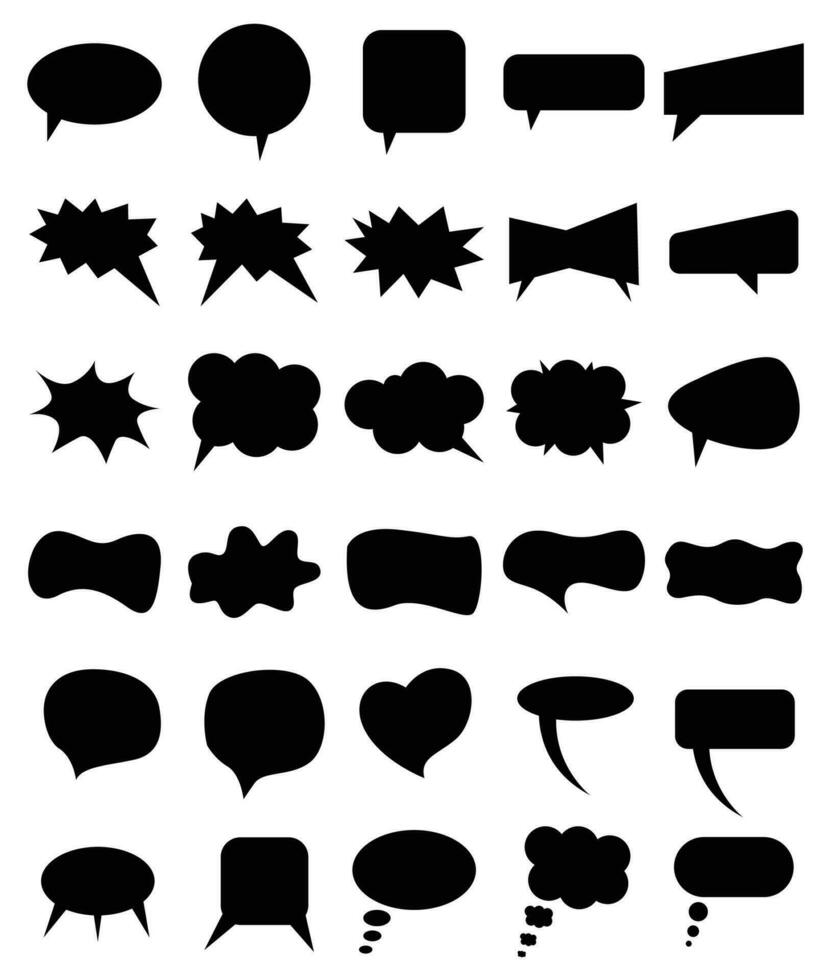 simple flat bubble talk comic bundle set vector